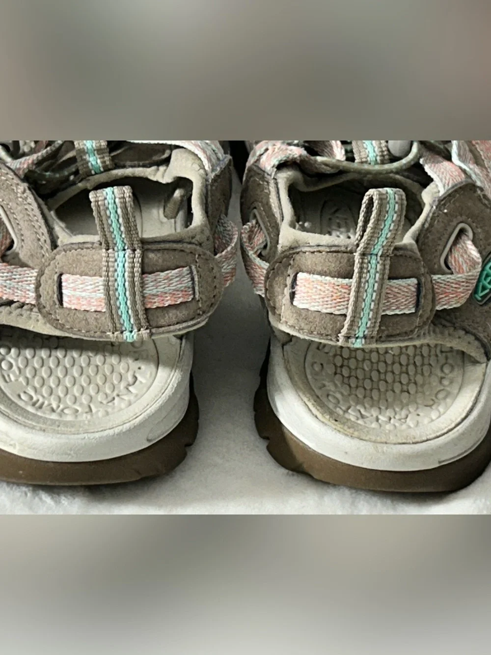 Keen Whisper Women's Taupe Salmon Teal Outdoor Waterproof Strap Sandals Size 10 - Picture 6 of 10